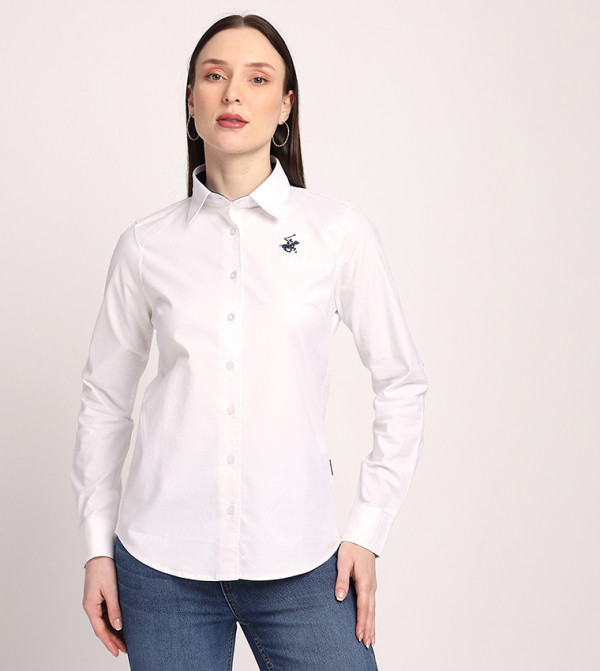 Logo Embroidered Long Sleeves Shirt