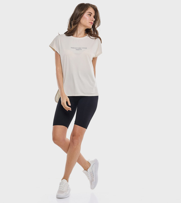 Printed Active T-Shirt with Crew Neck and Short Sleeves