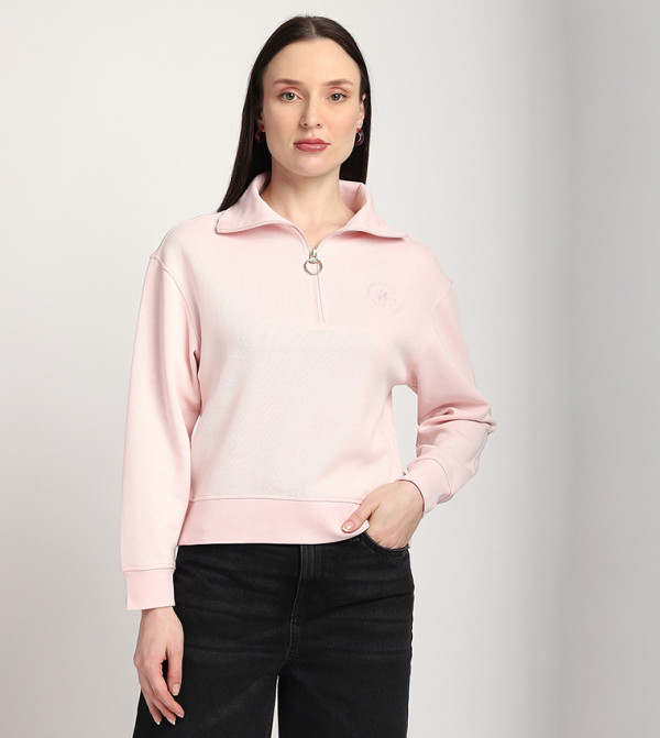 Long Sleeves Half Zip Sweatshirt