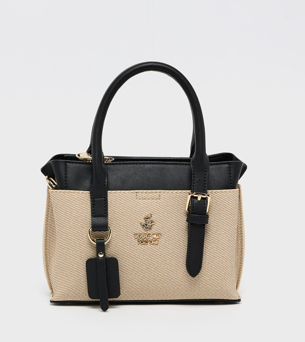 Logo Detail Zip Satchel Bag