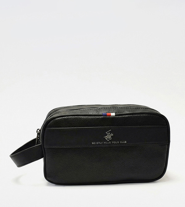 Logo Detail Zippered Toiletry Bag