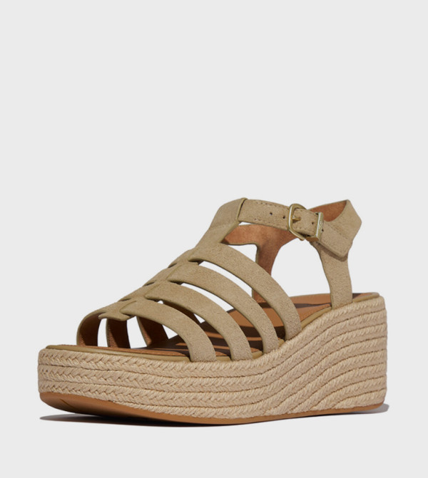 Suede Fisherman Espadrilles Wedge Sandals