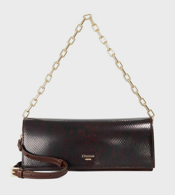BEMUSE Textured Flap Shoulder Bag