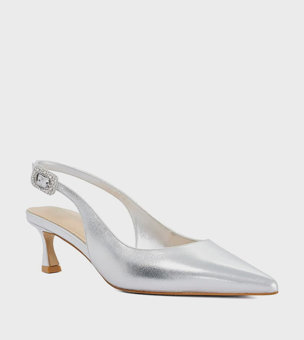 CHANNELING Metallic Slingback Pumps