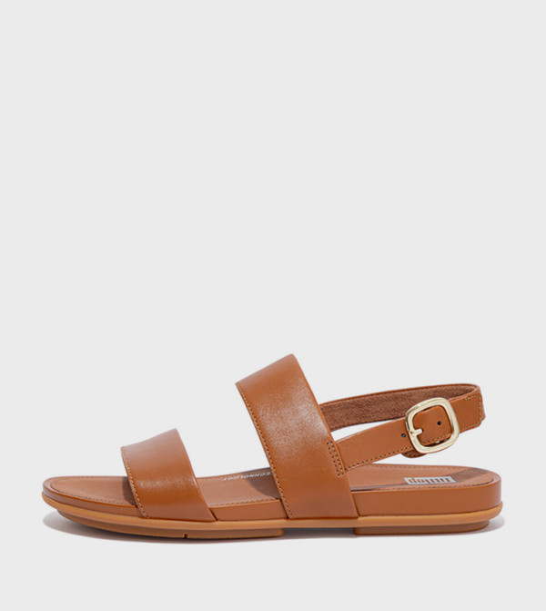GRACIE Leather Slingback Flat Sandals