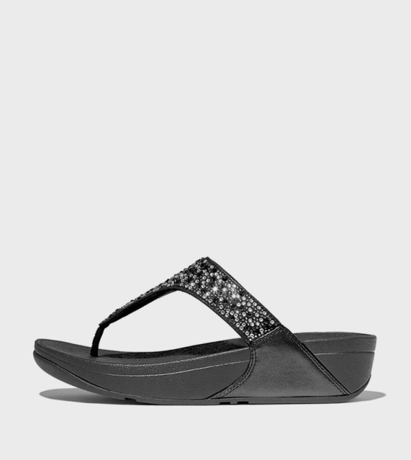 LULU Embellished Toe-Post Wedge Sandals