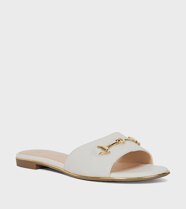 LEONIES Metal Accent Flat Sandals