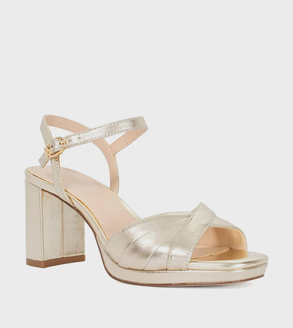 MALENE Ankle Strap Block Heel Sandals
