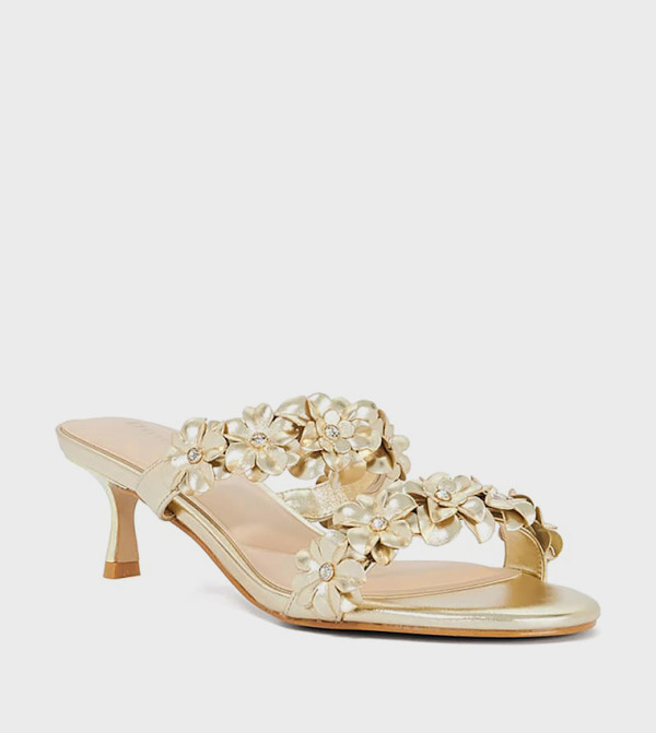 MALLORI Appliqued Heeled Sandals