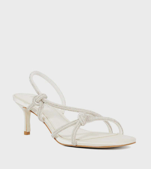 MIRAGE Knot Detail Slingback Heeled Sandals