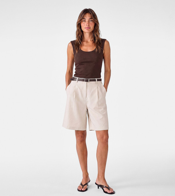 Ribbed Scoop Neck Tank Top