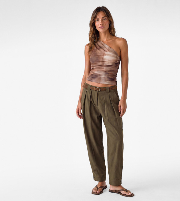 Solid Relaxed Fit Trousers