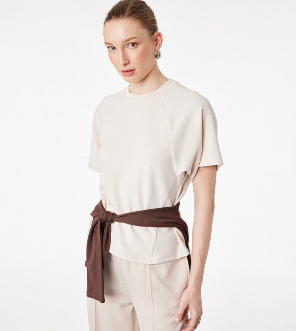 Seam Detail Raglan Short Sleeve T-Shirt