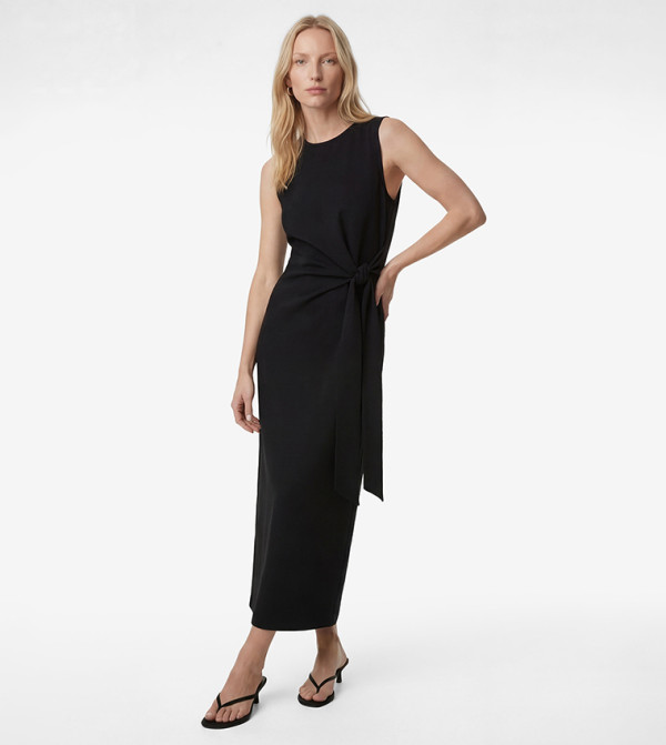 Tie Knot Detail Sleeveless Midi Dress