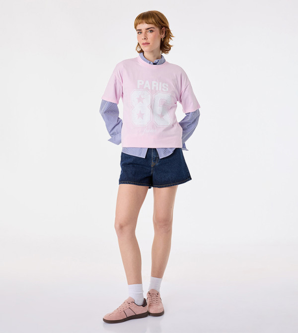 Paris 86 Graphic Print Short Sleeves Oversized T-Shirt