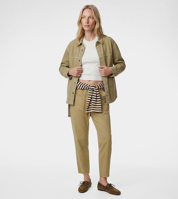 Drawstring Waist Relaxed Fit Casual Pants