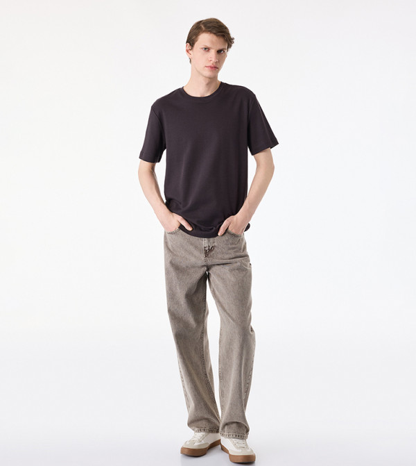 Solid Crew Neck Short Sleeve Regular Fit T-Shirt