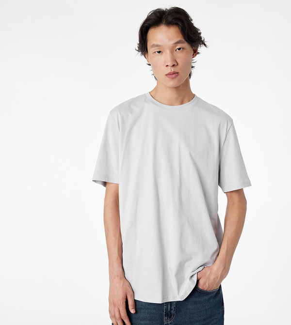 Solid Crew Neck Short Sleeve T-Shirt