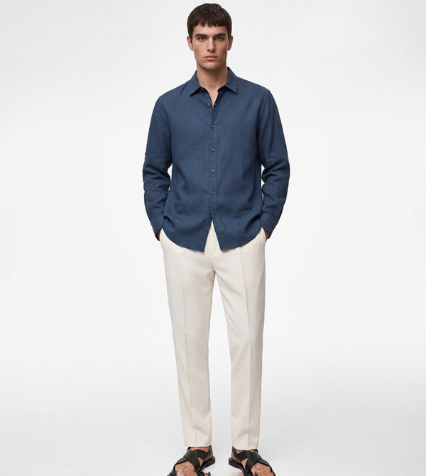 Solid Classic Collar Long Sleeves Shirt