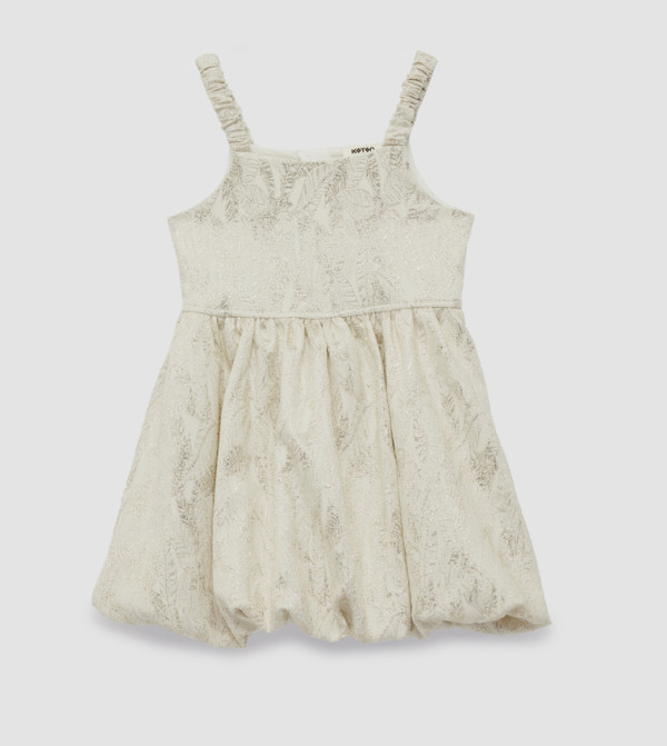 Jacquard Square Neck Sleeveless Party Dress