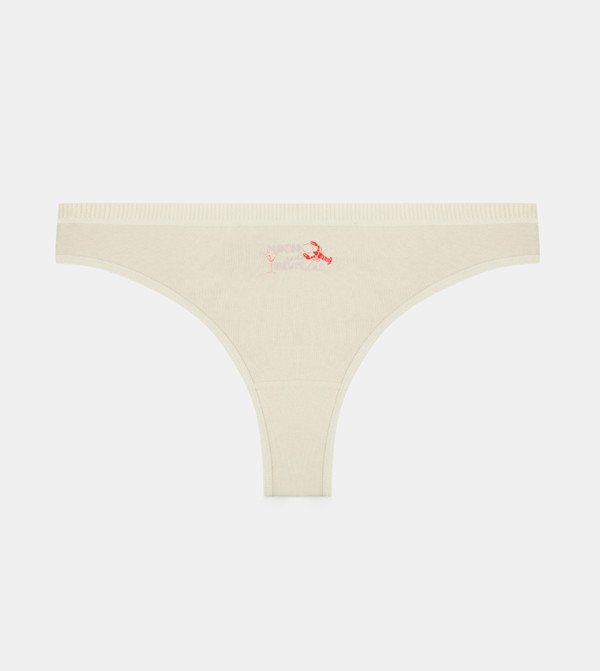 Lobster Martini Graphic Print Ribbed Thong