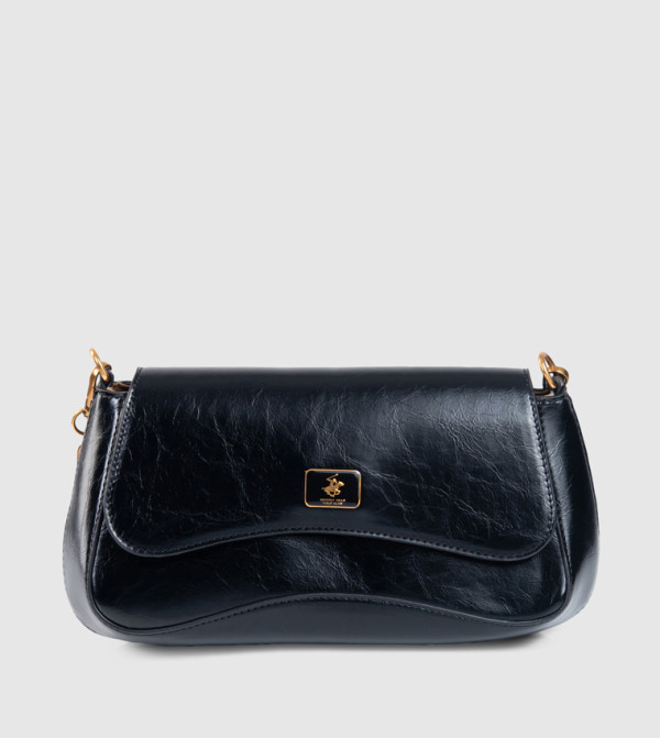 Solid Push Lock Shoulder Bag