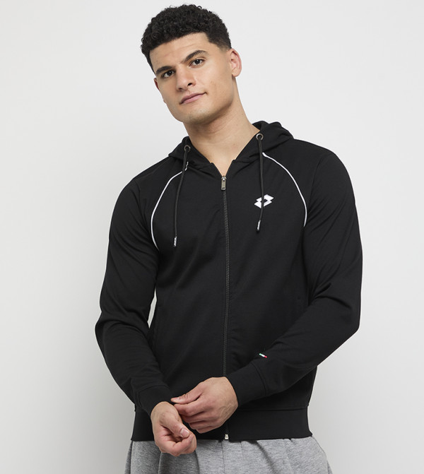 Logo Printed Hooded Jacket