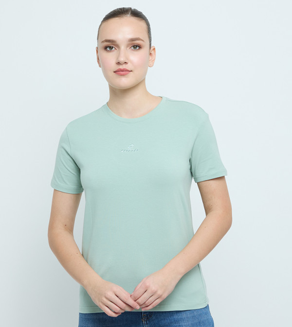 Logo Embroidered Fitted T-Shirt