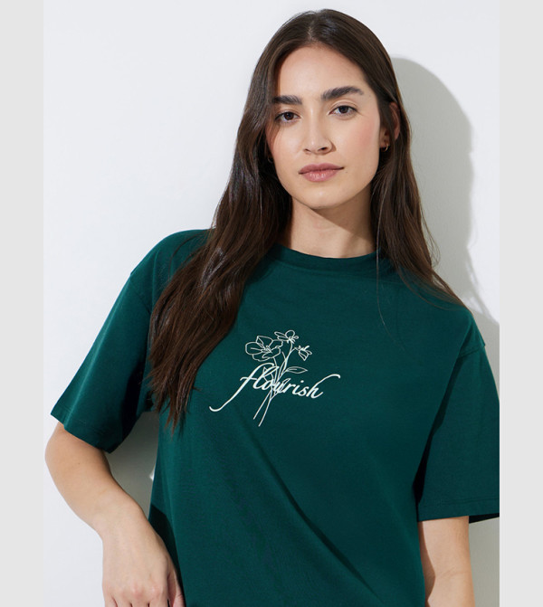 Slogan Print Oversized T-Shirt