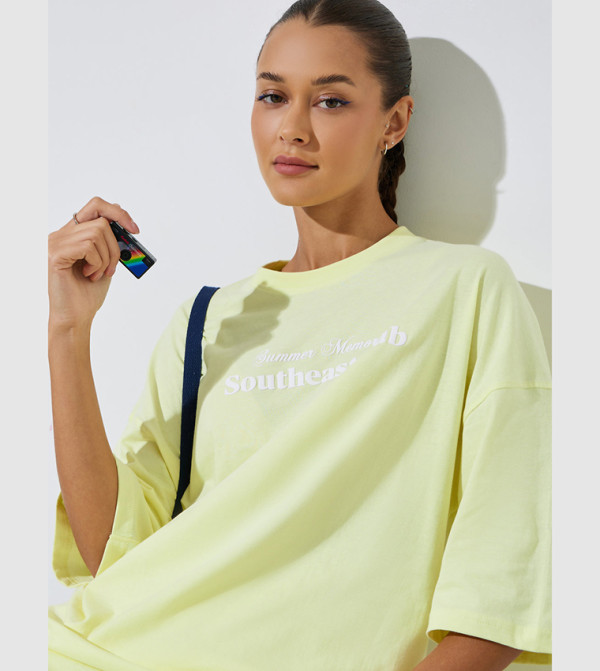 Slogan Print Oversized T-Shirt