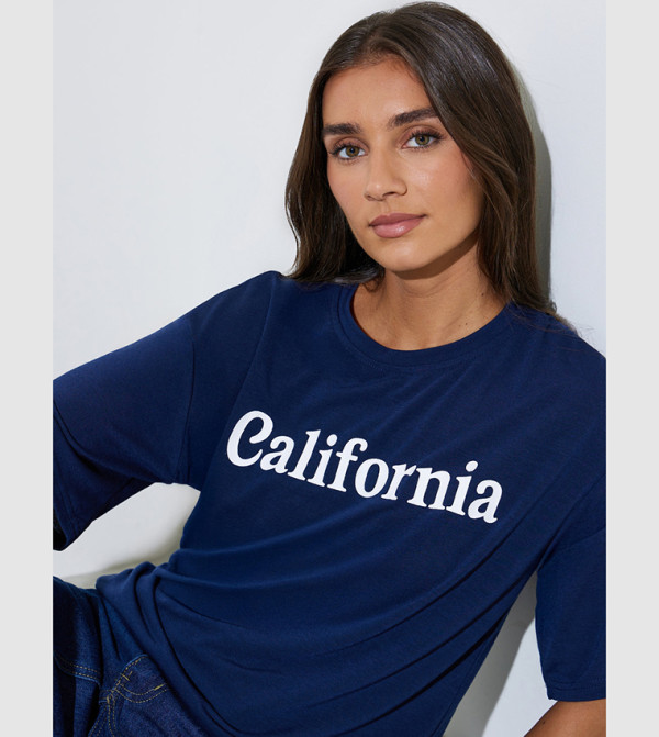Slogan Print Oversized T-Shirt