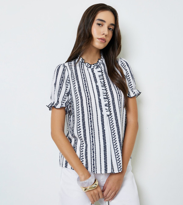 Floral Print Short Sleeves Top