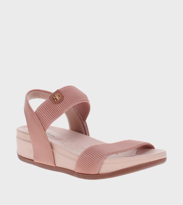 Textured Open Toe Wedge Sandals