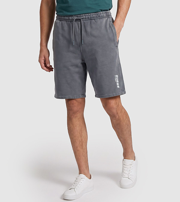 NAWAT Logo Printed Drawstring Waist Shorts