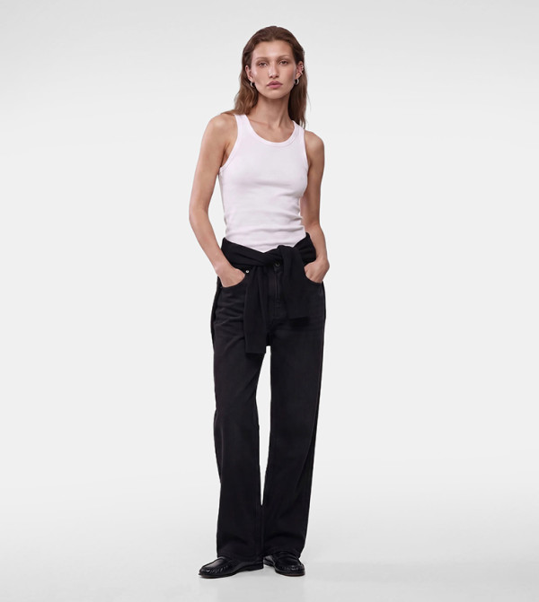 Ribbed Scoop Neck Tank Top