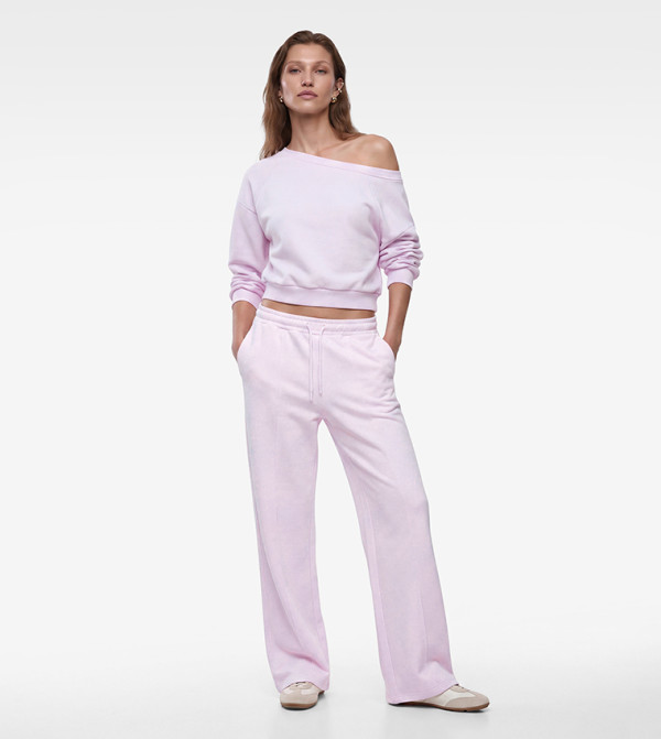 Solid Off Shoulder Oversized Sweatshirt