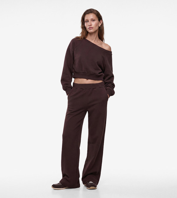 Solid Off Shoulder Oversized Sweatshirt