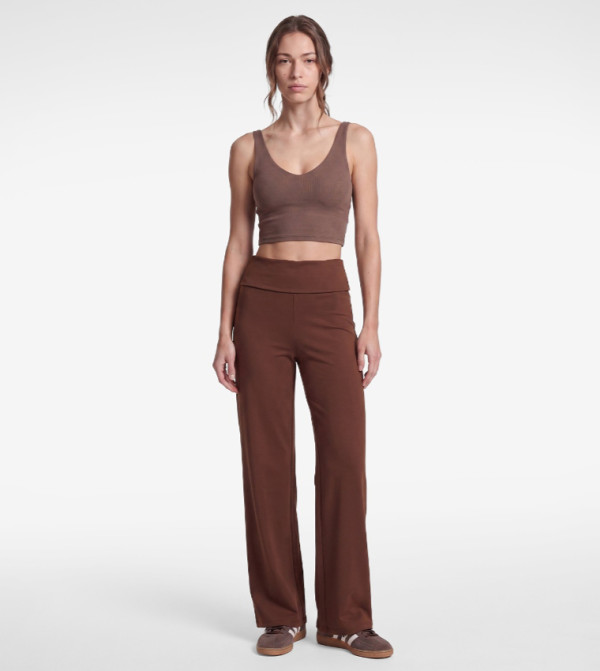 Solid V-Neck Sports Bra