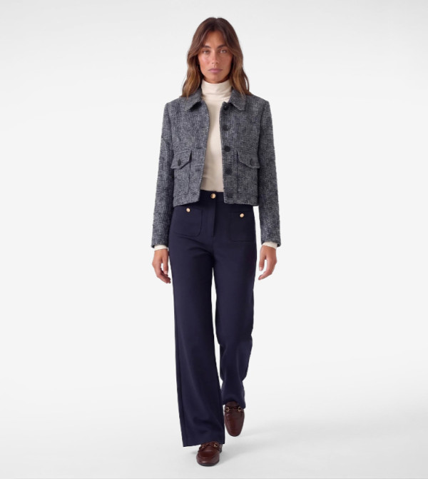 Solid Wide Leg Trousers