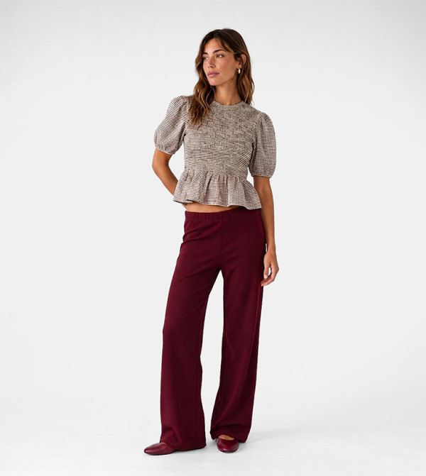 Solid Wide Leg Trousers