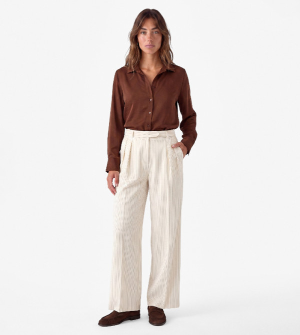 Striped Wide Leg Trousers
