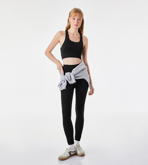 Solid High Waist Slim Fit Leggings