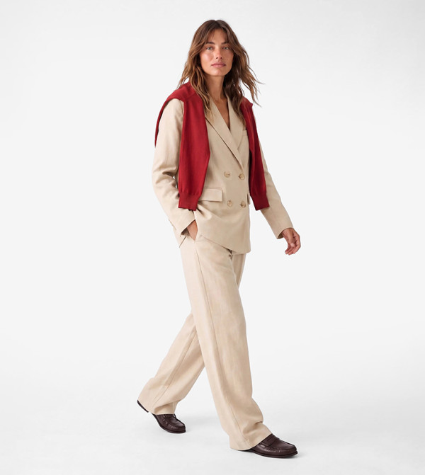 Solid Wide Leg Trousers
