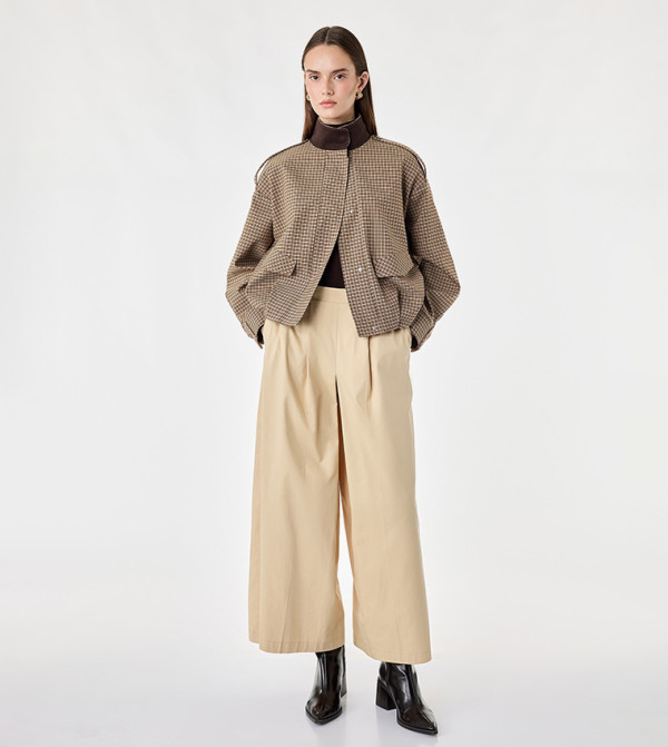 Solid Wide Leg Trousers