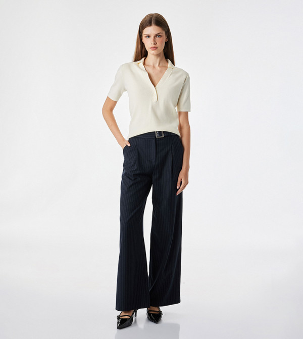 Striped Wide Leg Trousers
