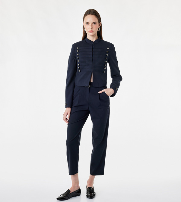 Solid Tapered Fit Formal Pants