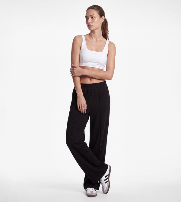 Solid Wide Leg Casual Pants