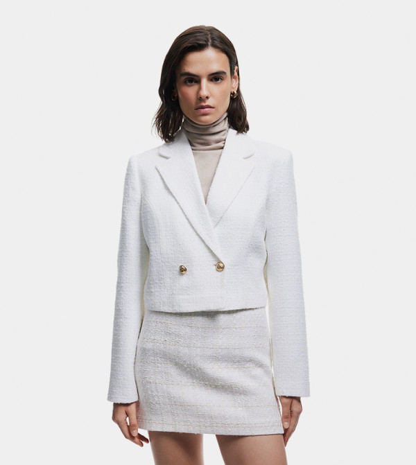 Textured Double Breasted Blazer