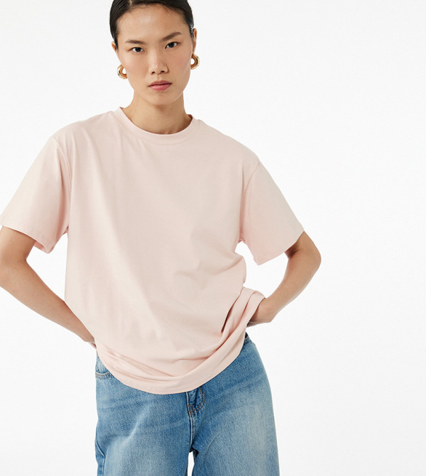 Solid Crew Neck Oversized T-Shirt