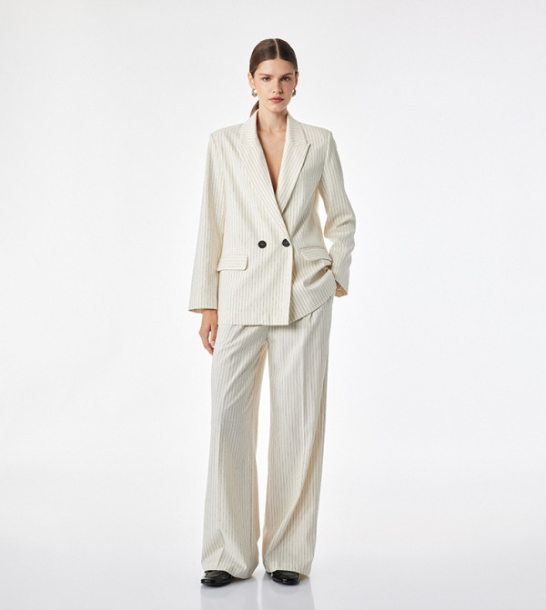 Striped Double-Breasted Blazer